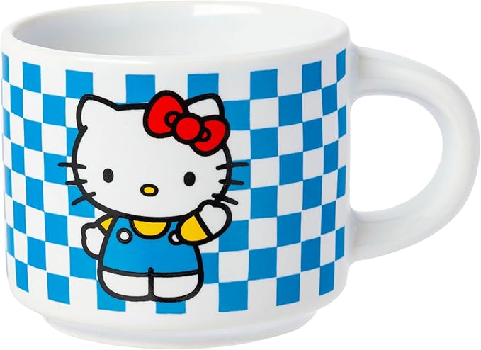 Silver Buffalo Sanrio Hello Kitty and Friends Featuring Keroppi, My Melody, and Pompompurin 4 Pack Ceramic Espresso Cup Set, 3 Ounces