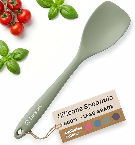 Starpack 'The All Rounder' Premium Silicone Spoonula Spatula - Heat Resistant to 600F - Best Silicone Spoonula - Kitchen Spoon Spatula