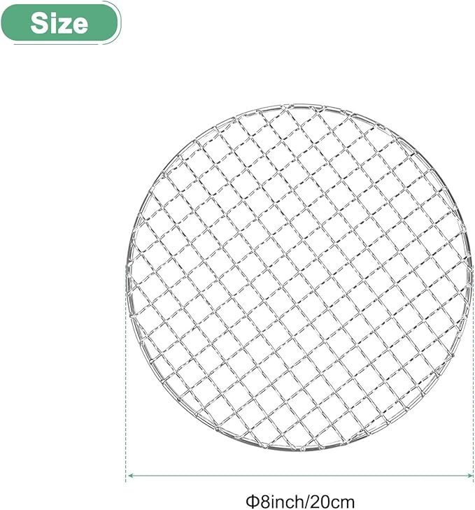 Cooling Rack, 8" Round Stainless Steel Baking Rack for BBQ/Cooking/Roasting/Grilling/Steaming/Drying, Wire Cooling Rack for Baking [Silver]