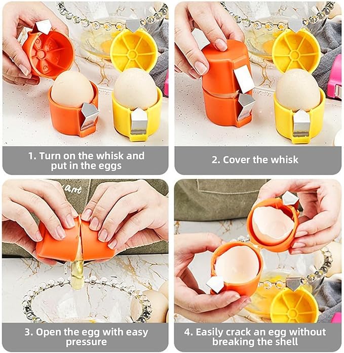 Egg Shell Opener，2026 New Eggshell Cracker, Quickly Cuts Hard-Boiled Eggs, Boiled Egg Peeler, Stainless Steel Eggshell Breaker, Effortless Kitchen Gadget (3-Piece Set)