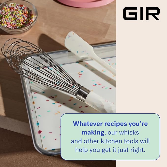 GIR: Get It Right Stainless Steel Whisk, 12 Wire Balloon Whisk for Mixing, Stirring, Beating & Blending – Durable Whisker Tool, 11IN - Red
