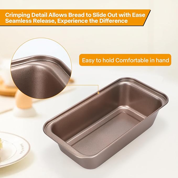 2pack Loaf Pan, 10inch Banana Bread Pan, Non-Stick Banana Bread Pan, Stackable Bread Pans for Homemade Bread, 10x5inch Small Bread Pans for Baking
