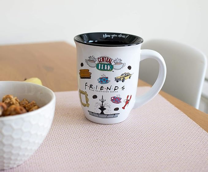 Silver Buffalo Friends Central Perk Logo Wide Rim Ceramic Mug, 16 Ounces