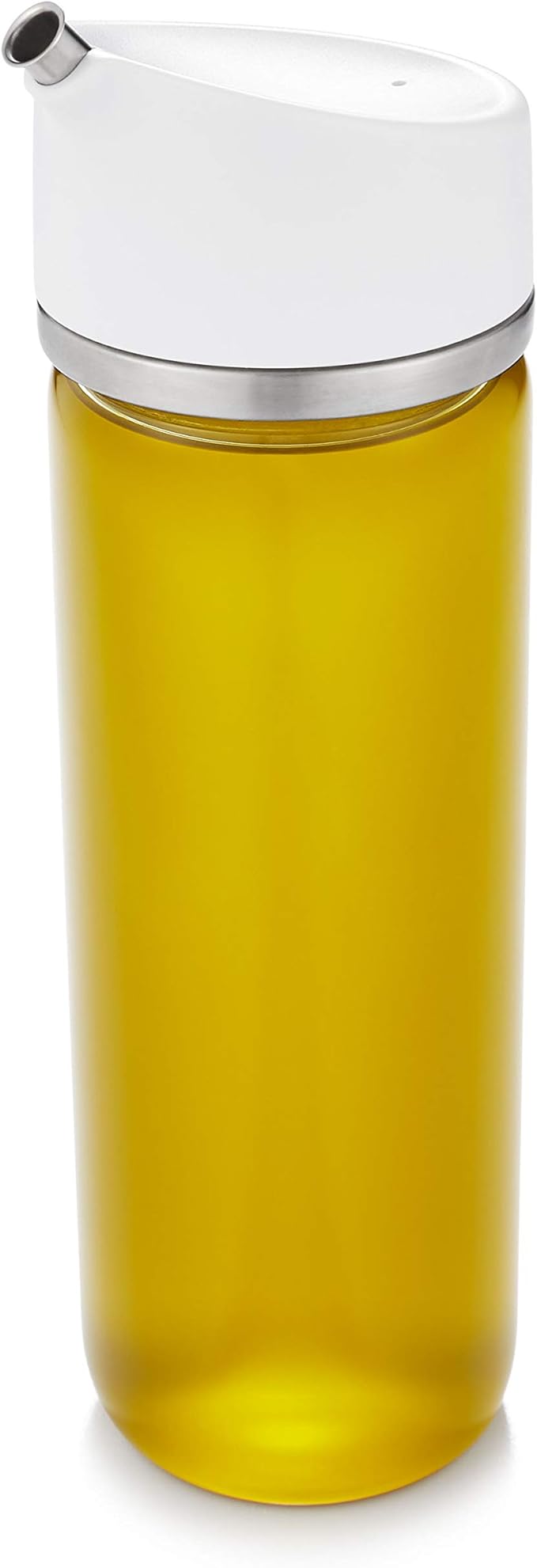 OXO Good Grips Precision Pour Glass Dispenser Set, 2 Piece Oil & Vinegar Set, Clear, White