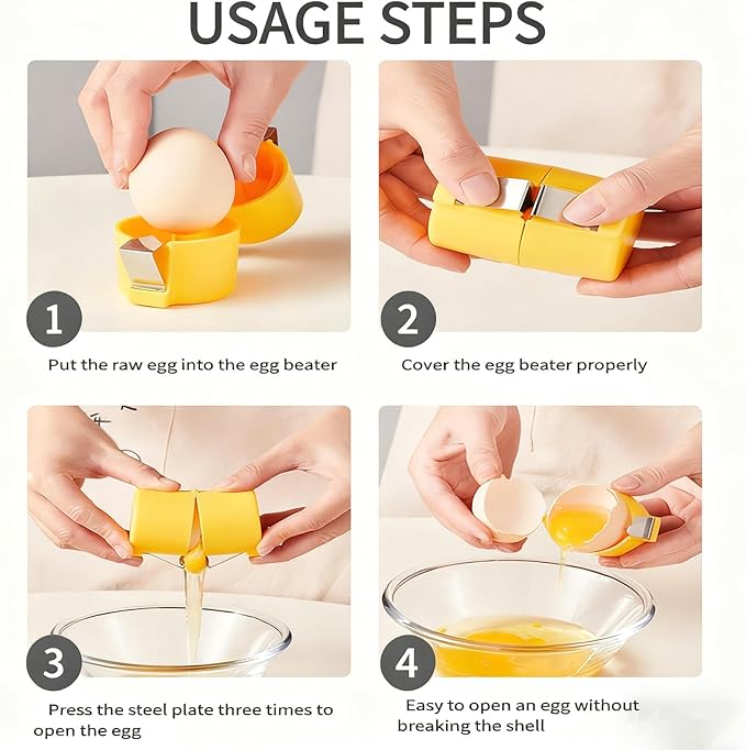 3 PCS Egg Shell Opener for Hard Boiled Eggs, Egg Peeler Tool for Raw Egg Breaker Cracker Tool Egg Shell Cutter Egg Separator For Kitchen Gadgets