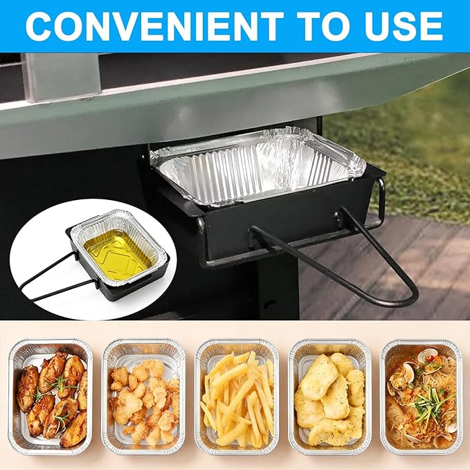 LS'BABQ Grill Drip Pan for Nexgrill 720-0830X 720-0830H 720-0888 720-0888S 720-0896B 720-0925P for Nexgrill Grease Tray Replacement Parts for Cuisinart CGG-7400 with 15 Pack Aluminum Foil Liners