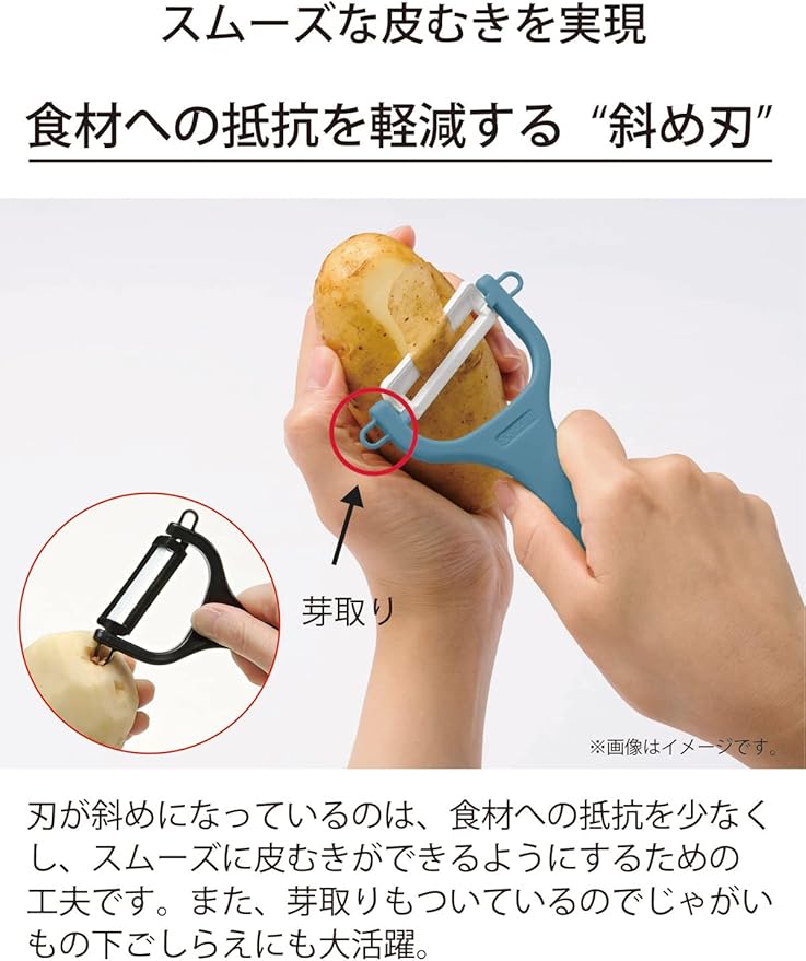 Kyocera CP-NA10X-RD Ceramic Peeler, Rust Free, Easy to Clean and Easy to Clean Peeler, Red, Diagonal Blade Type, Light and Sharp Use, Keeps Sharp, Does Not Accidental to Money-Disinfecting Bleaching,