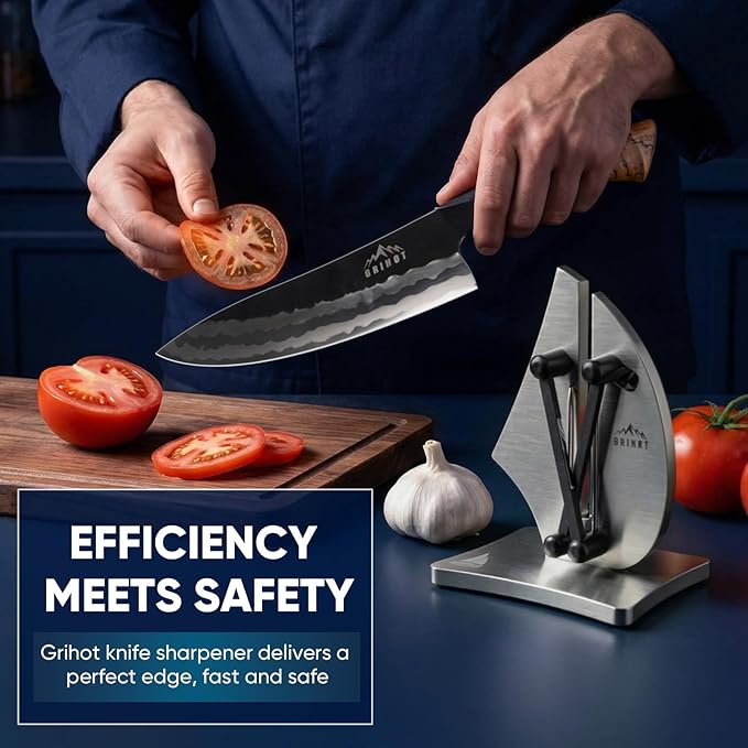 VN3 Professional Knife Sharpener | 3-Action Streamlined Sailboat Design for Effortless Knife Sharpening - The Ultimate Tool for Precision 11 to 21 Degree Angles (Upgrade Stainless Steel)