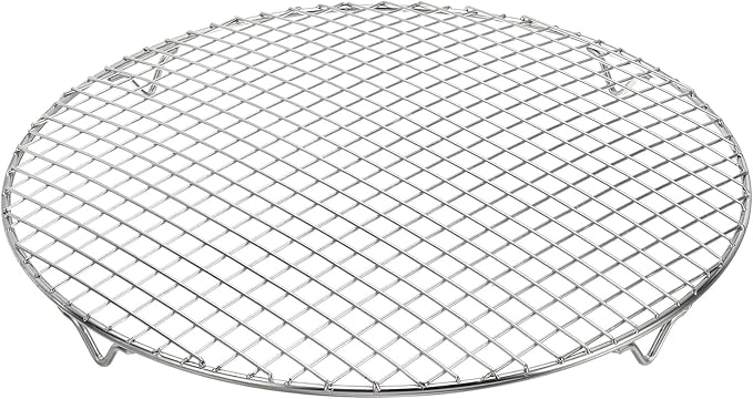 uxcell Round Cooking Rack 13 Inch Dia Stainless Steel Wire Cooling Steamer Rack for Baking Canning Cooking Roasting Cooling Grilling Drying, Silver