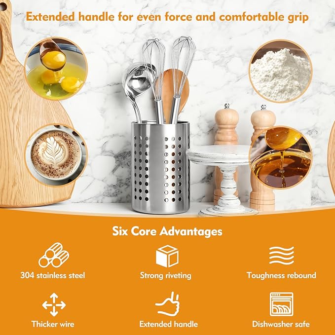 Mini Whisk, Stainless Steel Mixer, Mini Baking Mixer, Coffee and Cocktail Stirrer, Durable Kitchen Stirrer, 2(Piece)