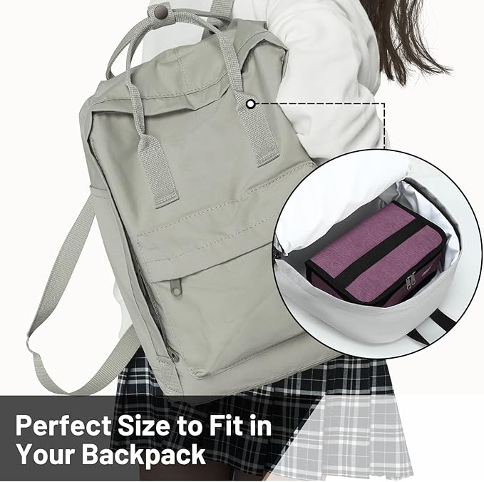 MIER Small Lunch Bag for Kids & Adults Compact Insulated Lunch Box Portable Thermal Mini Cooler for Work School Travel, Purple