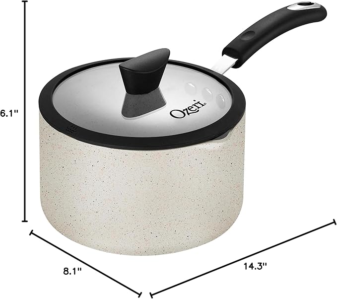 The All-In-One Stone Saucepan and Cooking Pot by Ozeri - 100% APEO, GenX, PFBS, PFOS, PFOA, NMP and NEP-Free German-Made Coating