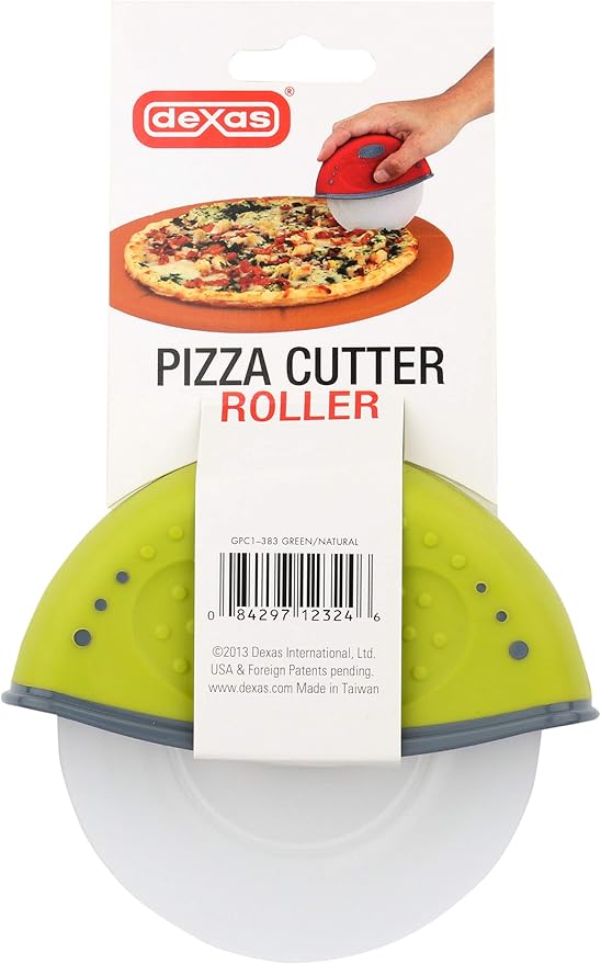 Dexas One Handed Rolling Pizza Cutter, Green