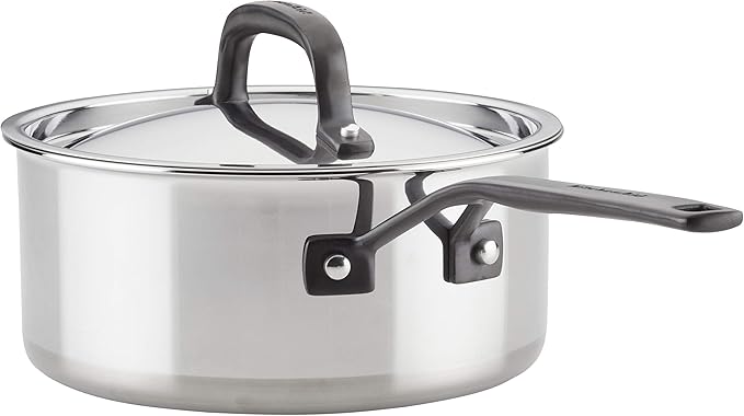 KitchenAid 5-Ply Clad Polished Stainless Steel Cookware Pots and Pans Set, Cookware Set (10 Piece)