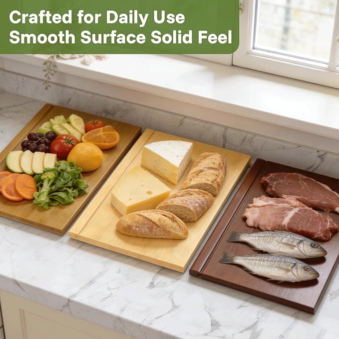Book Cutting Board Set with Wooden Stand-Wooden Kitchen Cutting Boards That Look Like Books for Vegetables Cheese Meat, Chopping Board Gift Set for Home Cooks & Kitchen Decor