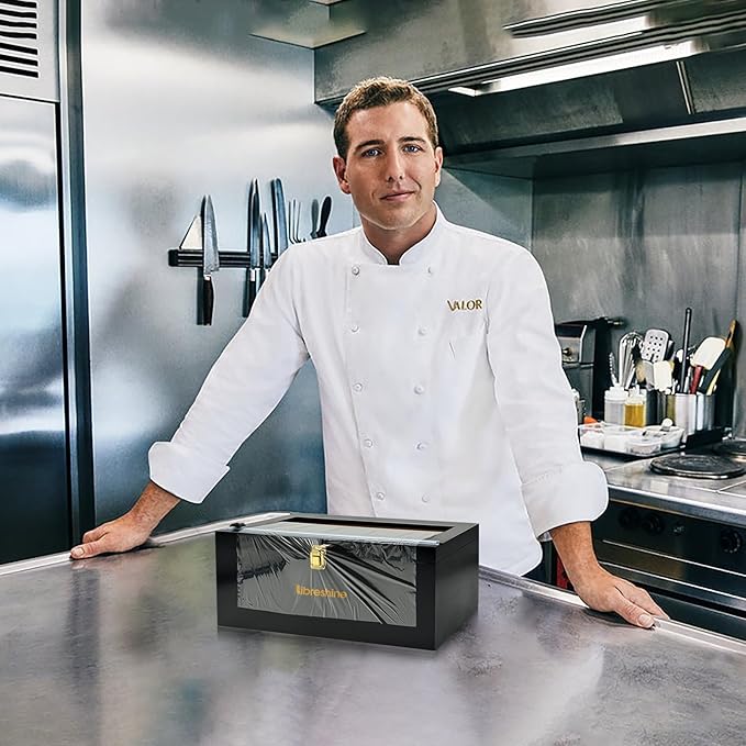 12" Black Commercial Foil & Plastic Wrap Dispenser Organizer w/Slider Cutter & Roller - Heavy Duty XL Holder for 3000ft Film, 1000ft Foil Rolls - Kitchen, Restaurant, Foodservice Storage
