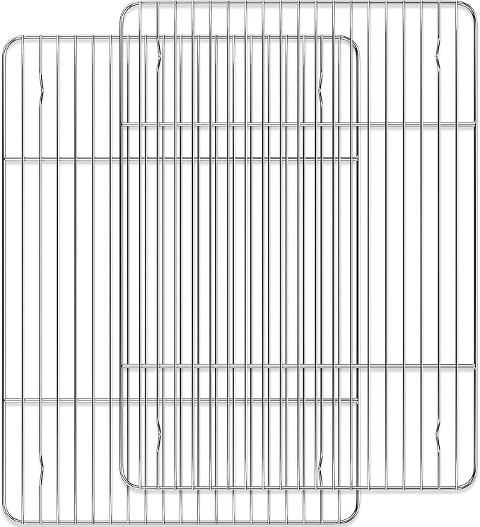 Cooling Rack and Baking Rack with Stainless Steel, 2 - Pack Heavy Duty Cooling Racks for Cooking and Baking, Rectangle Cookie Cooling Rack 16 x 12Inches, Oven & Dishwasher Safe