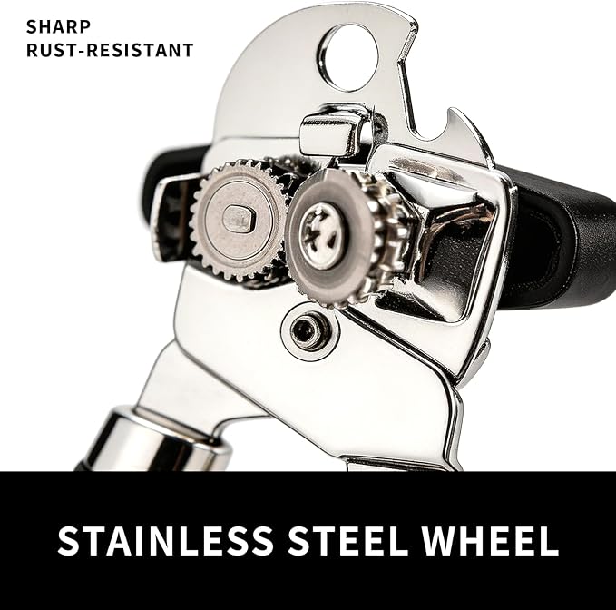X&E Can Opener Manual, Handheld Strong Heavy Duty Stainless Steel Can Opener, Comfortable Handle, Sharp Blade Smooth Edge, Can Openers with Multifunctional Bottle Opener