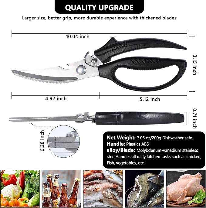 Left Handed Kitchen Scissors, Lefty Poultry Shears Kitchen Tools Utensils for Left Hand People/Adults