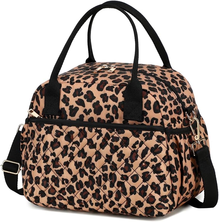 BTOOP Lunch Box for Women, Quilted Insulated Lunch Bag with Shoulder Strap