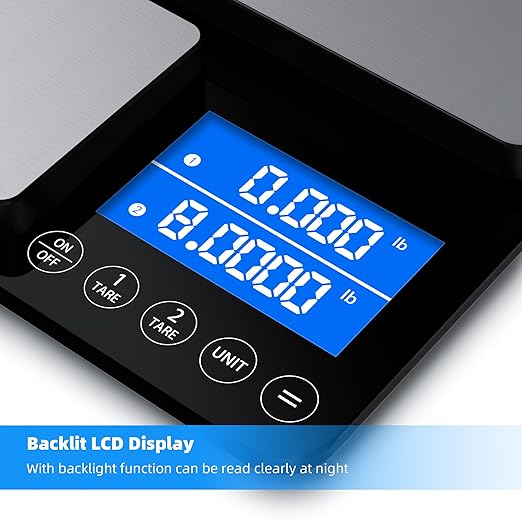 0.001oz/33lb Dual Platform Kitchen Scale, Diyife 9.4in Stainless Steel Food Scale with Two Precisions, Accumulation Functions, 7 Units, Tare, for Baking, Cooking, Pre-Meal Preparation