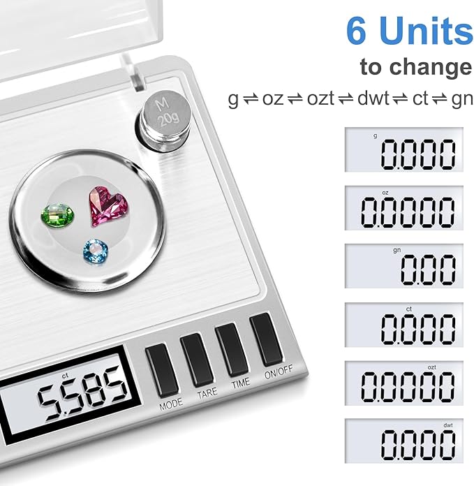 Fuzion Milligram Scale, 50g/0.001g Digital Milligram Scale with Calibration Weights, Jewelry and Gem Scale, Mg Scale for Powder, Reloading, Includes Scoop, Powder Pan and Tweezers