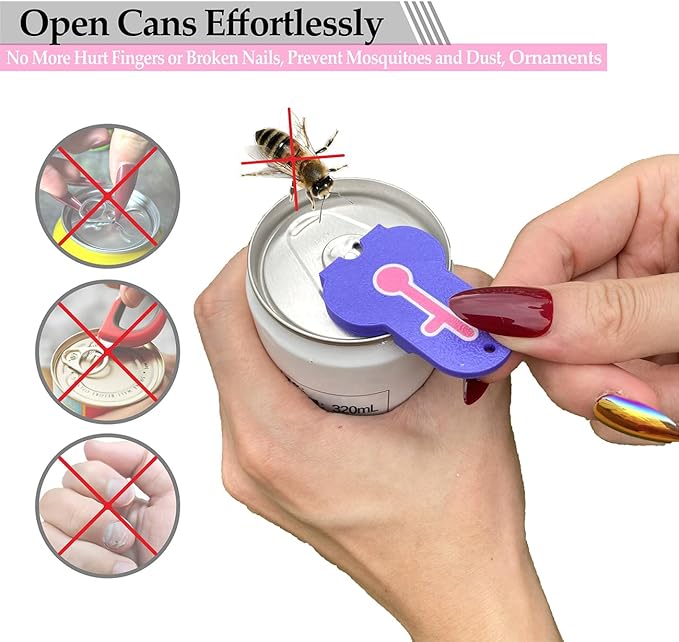 Soda Can Tab Opener Mini Soda Can Cover Easy Tab Opener and Drink Protector Cute Beverage Barricade Soda Protector for Beer,Coke,Aluminum Cans at Party,BBQ, Beach(Couple)