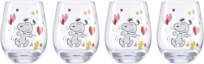 Lenox 897880 Snoopy Valentines Day Tumblers, Set Of 4
