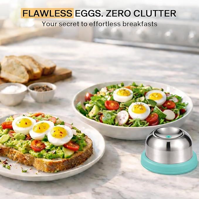 Egg Piercer for Hard Boiled Eggs, Stainless Steel Egg Poker with Retractable Safety Design, Egg Piercer Tool and Egg Punch for Raw Eggs, Anti-Rust Egg Pin, Blue