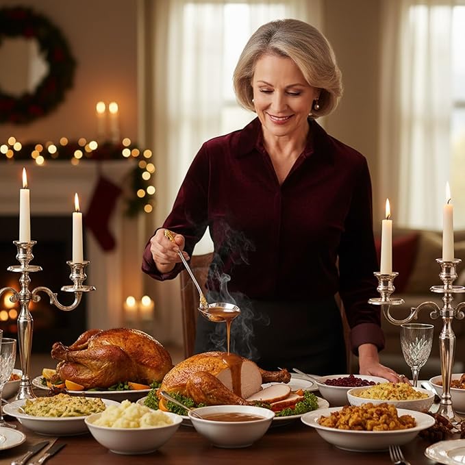 KEAWELL Premium 7.5 inch Luxury Gravy Ladle, 18/10 Stainless Steel, Small Gravy Spoon for Home. Solid and Sturdy, Dishwasher Safe. (2, Gold Accent)