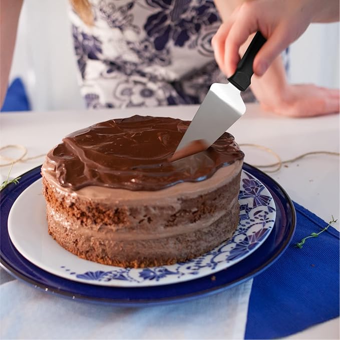 40 Pcs Pizza Spatula Pie Server Stainless Steel Cake Serving Spatula Non Slip Easy to Grip Baking Triangular Spade Plastic Handle Shovel for Desserts Pizza Pie Cake Biscuit