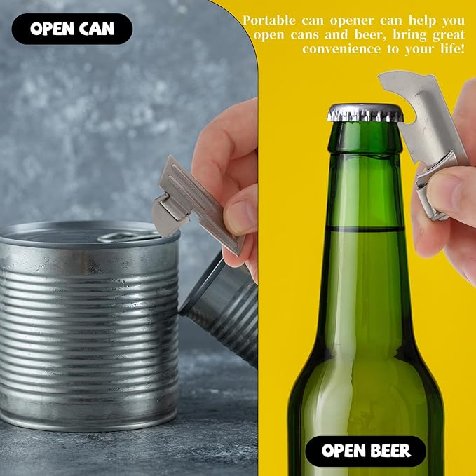 12pcs Can Opener,P-57 and P-51 Can Openers with Key Rings,Stainless Steel Camping Opener,Portable Army Survival for Traveling
