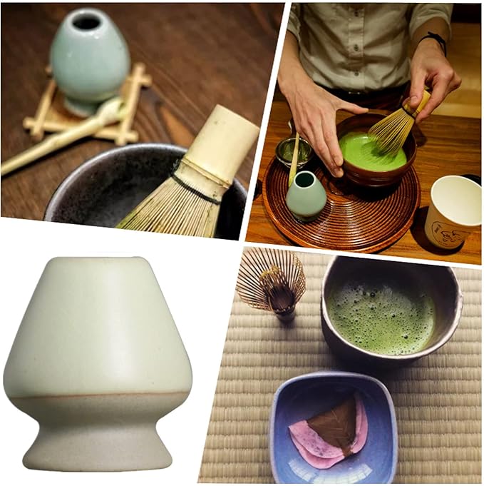 Matcha Tea Whisk Holder Ceramic Holder for Bamboo Chasen fit for Matcha Chasen Tea Set Accessories (C)