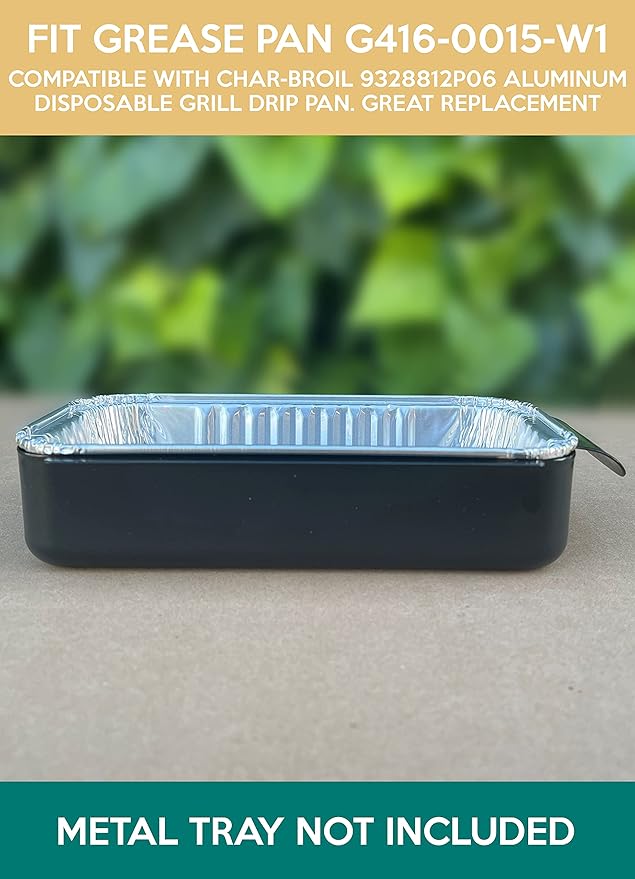 Fig & Leaf (20 Pack) Drip Pans Compatible with Char-Broil Grills 9328812P06 Foil Liner l Fits Grease Tray G416-0015-W1 l Disposable Aluminum Foil