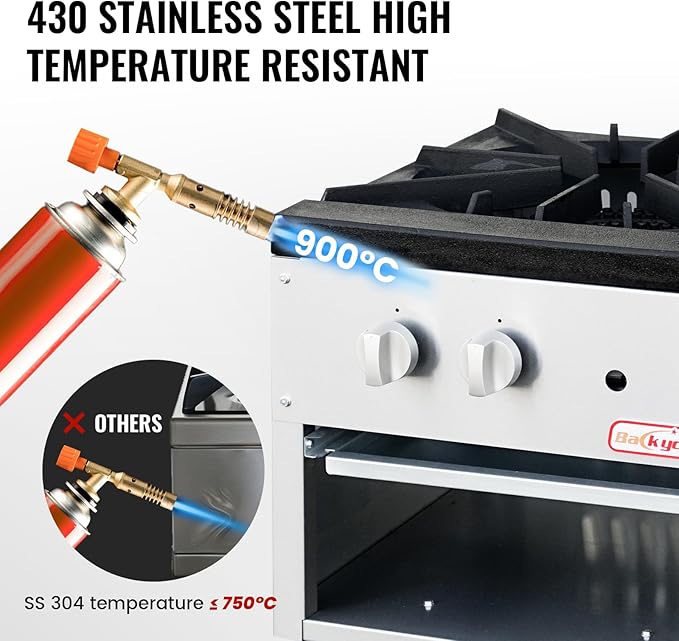 Commercial Gas Stove with Cabinet, 80,000 BTU Single Burner Stove Range, 18" Countertop Cooking Stockpot Range for Restaurant, kitchens & school, Stainless Steel Gas Hot Plate