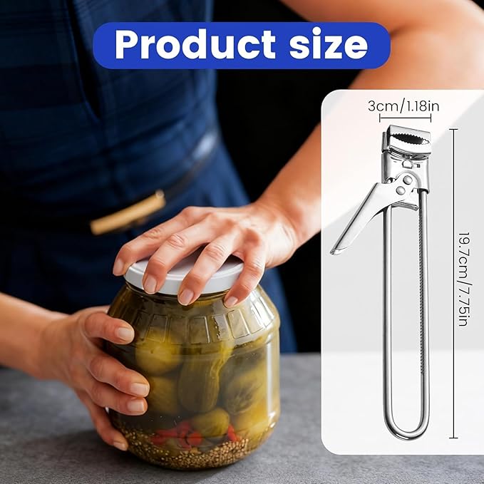 Jar Opener for Weak Hands - Removes Tight Jar Lid for Seniors with Arthritis - Adjustable Jar Opener - Multi Opener Set with Jar Opener Gripper Pad and Bottle Opener Keychain(2Pcs)
