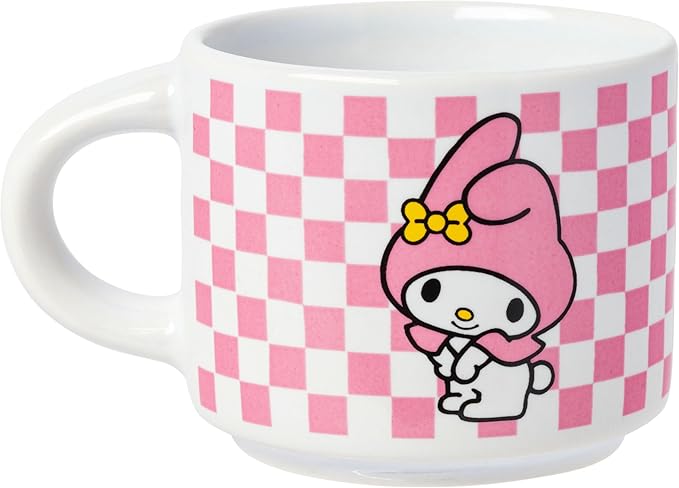 Silver Buffalo Sanrio Hello Kitty and Friends Featuring Keroppi, My Melody, and Pompompurin 4 Pack Ceramic Espresso Cup Set, 3 Ounces