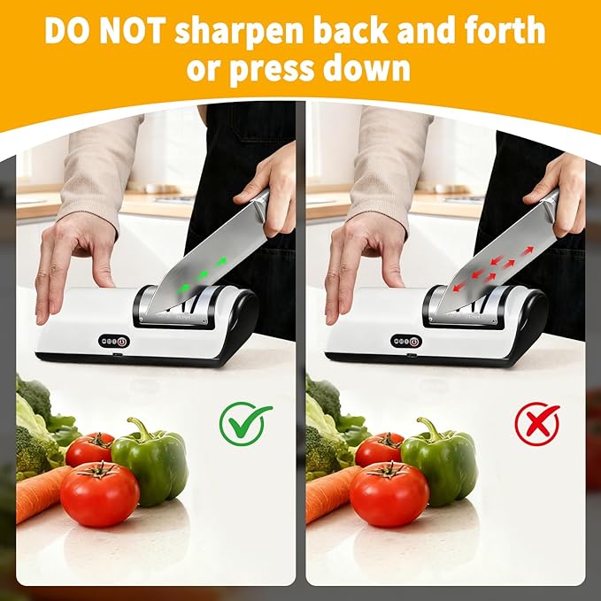 Electric Knife Sharpener, Professional 2 Stage Kitchen Knife Sharpener for Quick Sharpening & Polishing, Automatic Knife Sharpening for Straight/Serrated/Kitchen Knives, Scissors(Black)