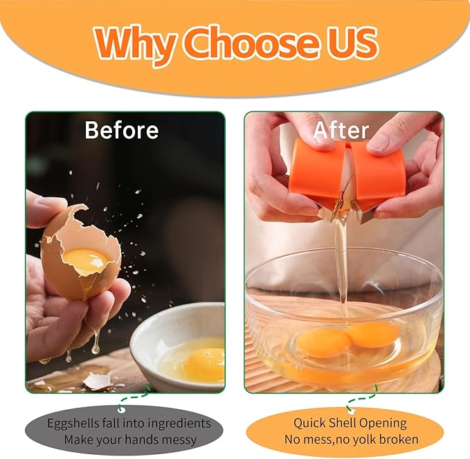 3pcs Egg Shell Opener Peeler for Hard Boiled Eggs, Egg Cracker for Raw Eggs, Stainless Steel Egg Separator, Eggshell Remover, Multifunctional Handheld Egg Tool Kitchen Gadgets for Cooking & Baking