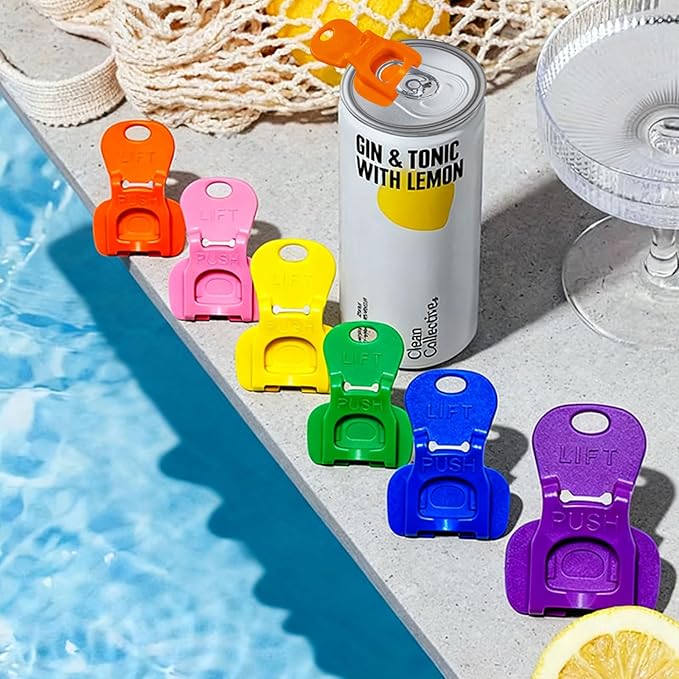 6Pcs Soda Can Opener and Drink Protector Set, Colorful Pop Can Opener Tool for Party Supplies, BBQ, Travel