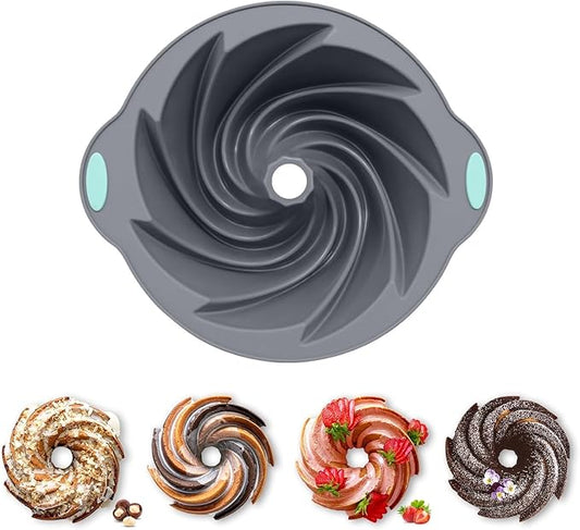 Bunte Cake Pan, Non-Stick 10-Inch Angel Food Cake Pan, Silicone Cake Mold with Metal Reinforced Frame More Strength for Long-Lasting Performance