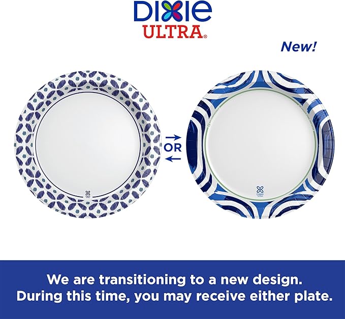 Dixie Paper Plates, 10 Inch, 44 Count | 3X Stronger | Heavy Duty | Microwave-Safe | Soak-Proof