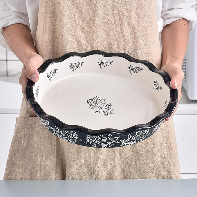 Wisenvoy Ceramic Pie Dish - Deep Dish Pie Plate Non-Stick Pans for Baking