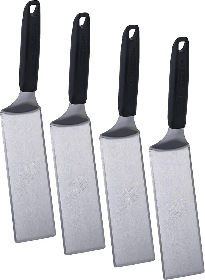 BLACKSTONE 5550 Extra Long Griddle Spatula Set of 2-Perfect Heavy-Duty Stainless Steel Premium Flat Top BBQ Grill Accessories,NonSlip Plastic Handle,Heat Resistant,Dishwasher Easy to Clean,(Pack of 4)