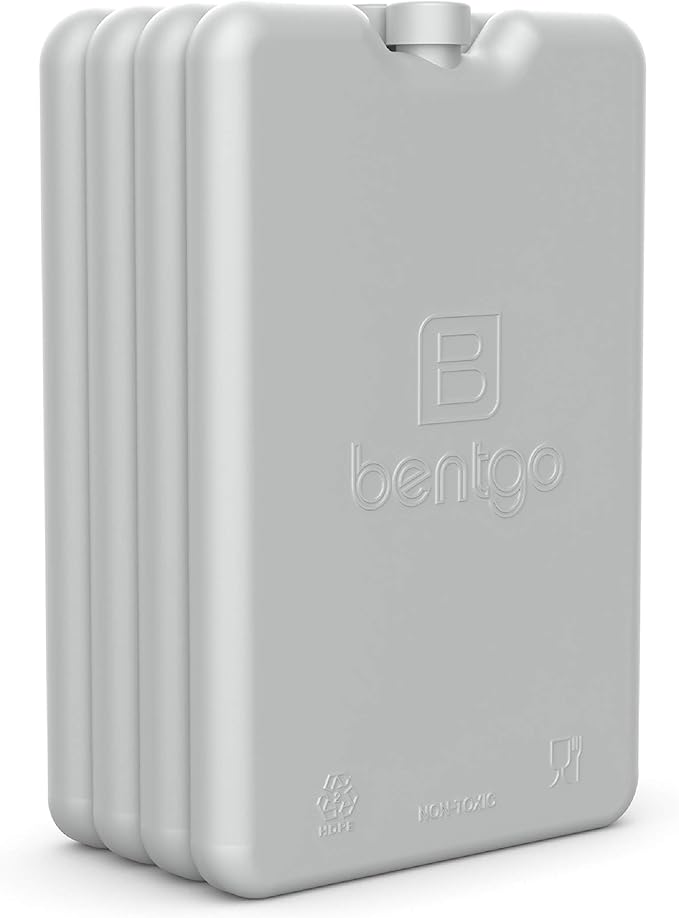 Bentgo Ice Lunch Chillers - Ultra-Thin Ice Packs Perfect for Everyday Use in Lunch Bags, Lunch Boxes and Coolers - 4 Pack (Gray)
