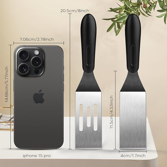Small Spatula 3 PCS, Mini Serving Spatula for Kitchen Use, Metal Spatula for Serving and Turning, Ideal for Pancakes, Brownies, Desserts, Cookie, Eggs or Small Pan
