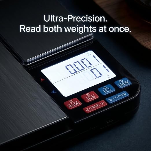Partyreal Dual Platform Digital Kitchen Scale, Food Scale with Tare and Unit Conversion, Backlit Display, USB-C Rechargeable with AAA Backup, Dual Platform, Black