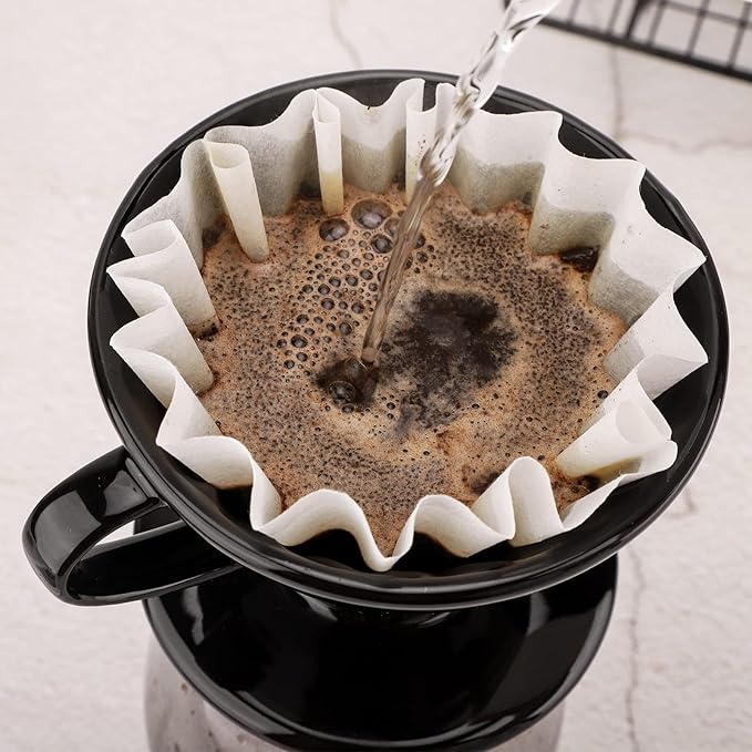 EUSOAR Single Serve Coffee Filters,1-2 Cup Pack of 200 White Mini Disposable Unbleached Replacement Basket Drip Coffee Filters Paper Sheets, for Home Commercial Dripper Pour Over Drip Coffee Makers