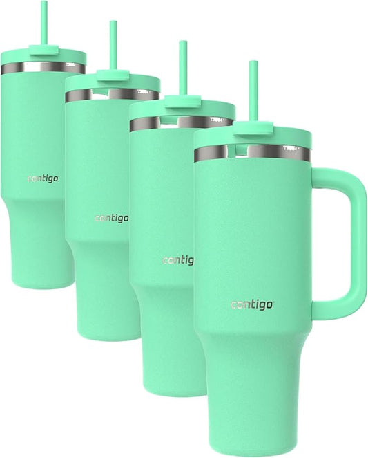 Contigo Tumbler 40oz Stainless Steel | Vacuum Insulated | Leak-Proof | Cold for 29 Hours | Reef | Pack of 4