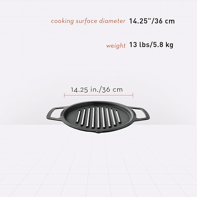 Solo Stove Ranger Cast Iron Grill Top, Cookware for Ranger fire pit, Fireplace accessory, Cooking surface: 14.25", Weight: 13 lbs